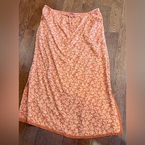 April Cornell Coral Floral Maxi Skirt